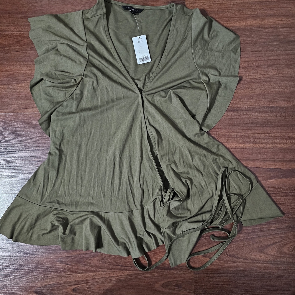 Banana Republic Olive Green Wrap Blouse